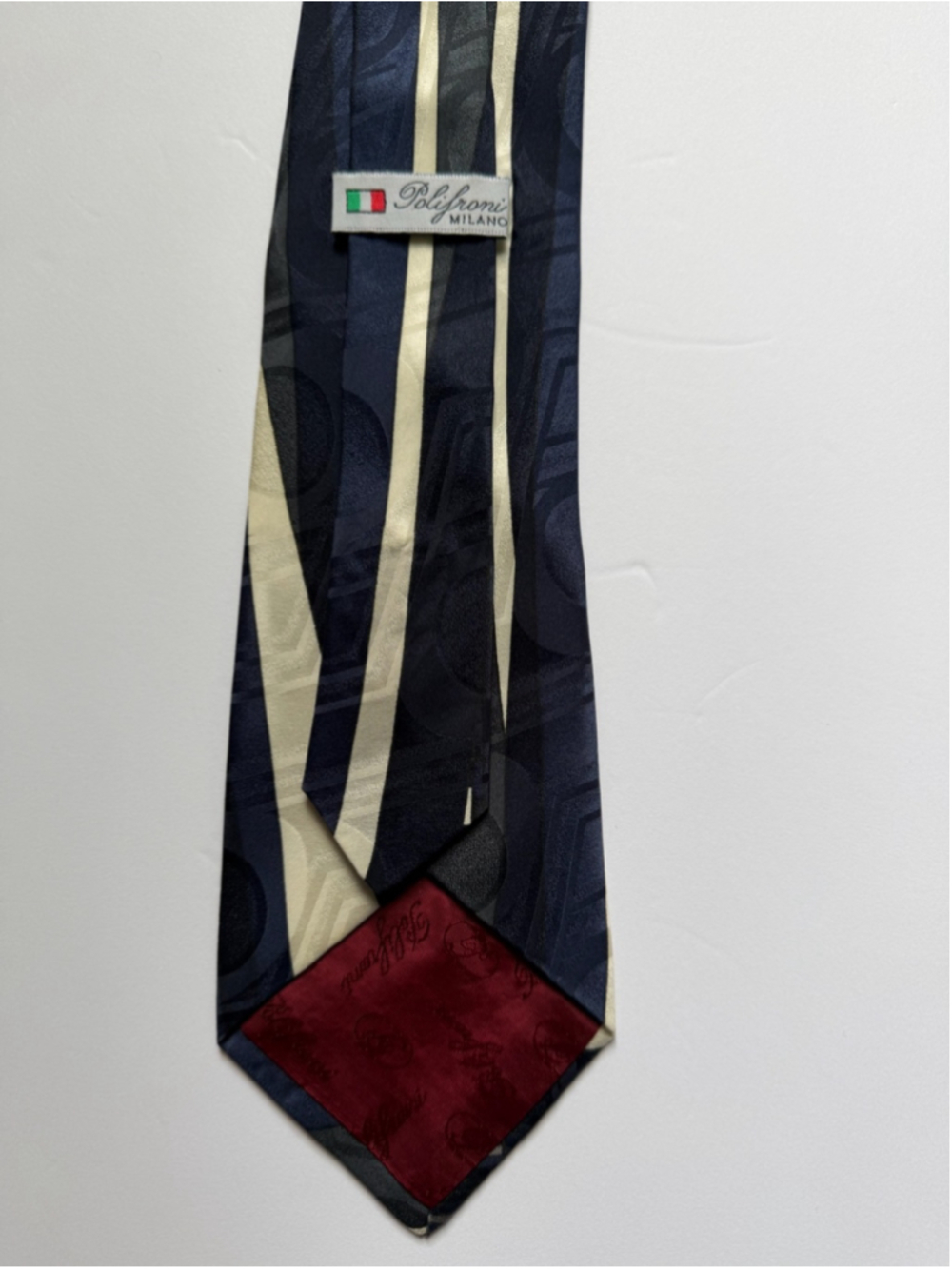 Vintage Proliforni Milano 100% Italian Silk Tie Abstract Geometric Wide 4” - Picture 4 of 6